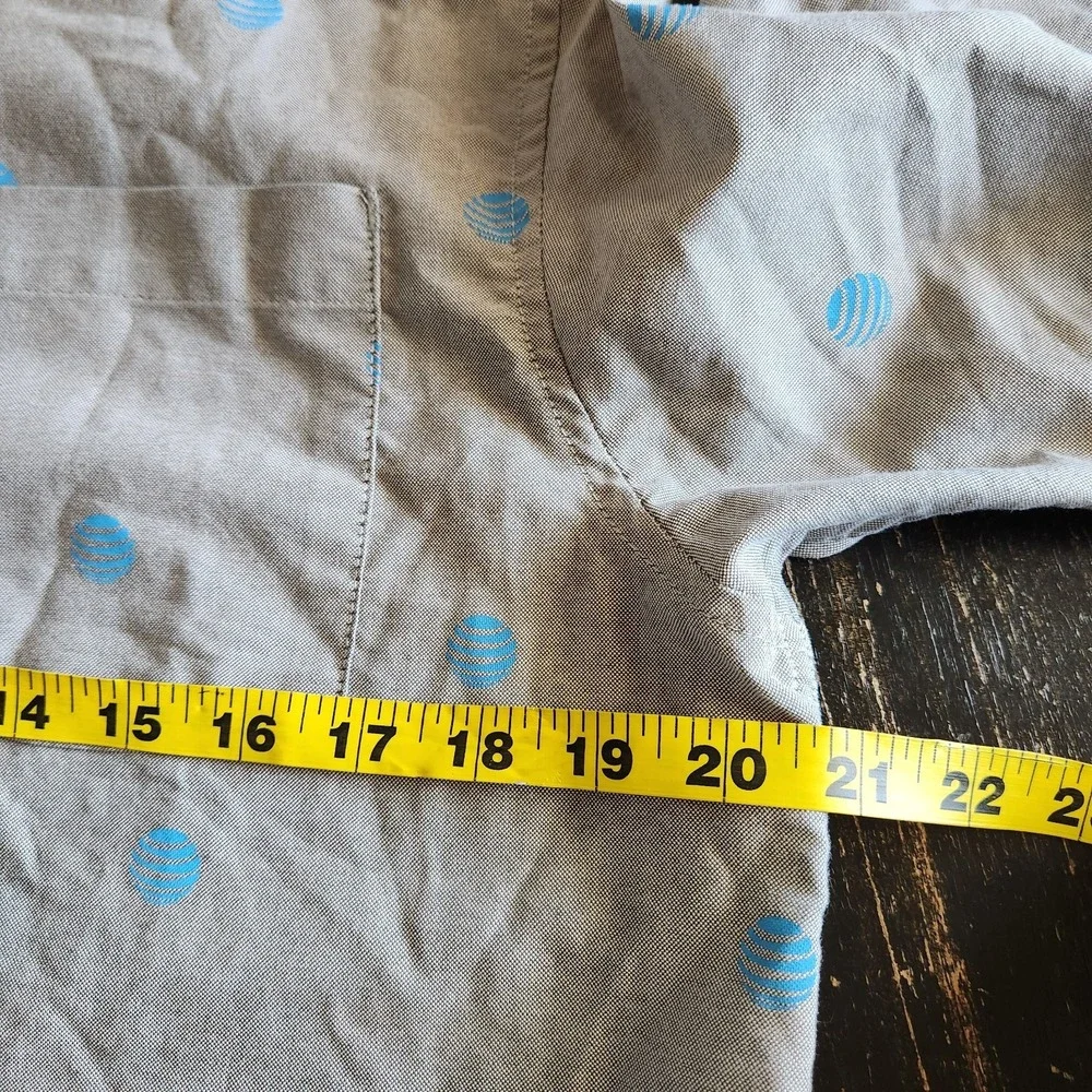 AT&T Employee Work Uniform Short Sleeve Button Down Shirt Logo Size M - Picture 5 of 8